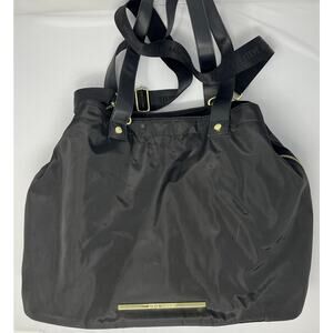 Steve Madden Weekender Bag Black with Gold Hardware, Handles and Shoulder Strap
